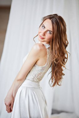 Gelinin güzel bir portresi. Yakın plan..