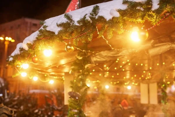 Silvester Und Weihnachtsbeleuchtung Der Stadtallee — Stockfoto