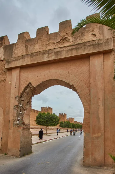 Taroudant Μαρόκο Φεβρουαρίου 2017 Τείχος Φρουρίου Στην Πόλη Taroudant Μαρόκο — Φωτογραφία Αρχείου