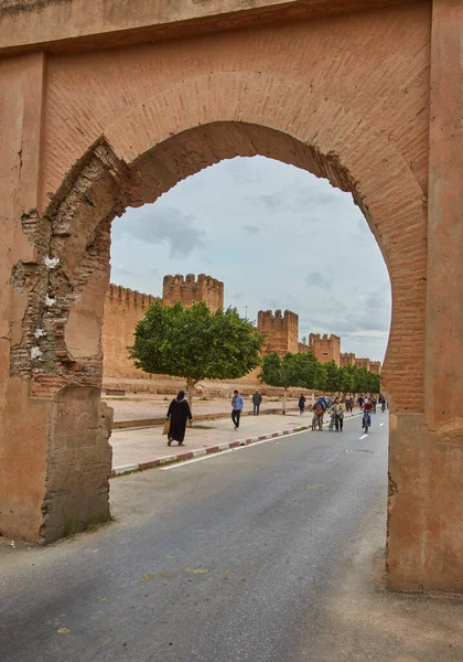 Taroudant Μαρόκο Φεβρουαρίου 2017 Τείχος Φρουρίου Στην Πόλη Taroudant Μαρόκο — Φωτογραφία Αρχείου