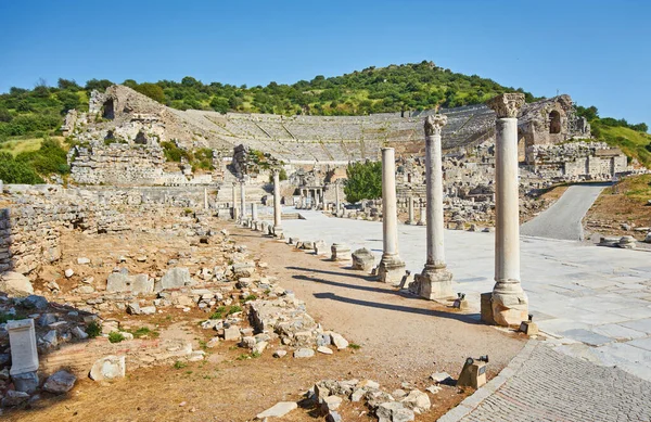 Selcuk Turkije April 2018 Amfitheater Romeinse Ruïnes Van Efeze Turkije — Stockfoto