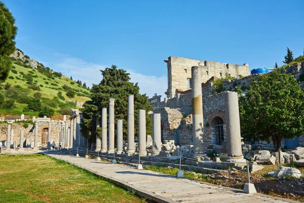 Selcuk Turkije April 2018 Commerciële Agora Oude Stadsruïne Efeze Turkije — Stockfoto