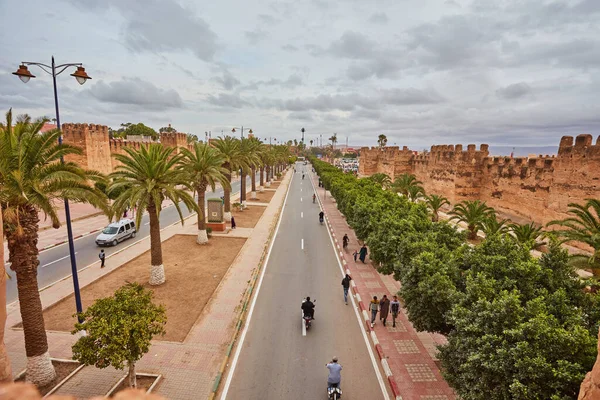 要塞の壁 道路や舗装 Taroudantモロッコ — ストック写真