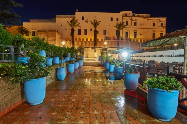 Rua Velha Noite Depois Chuva Essaouira Marrocos — Fotografia de Stock