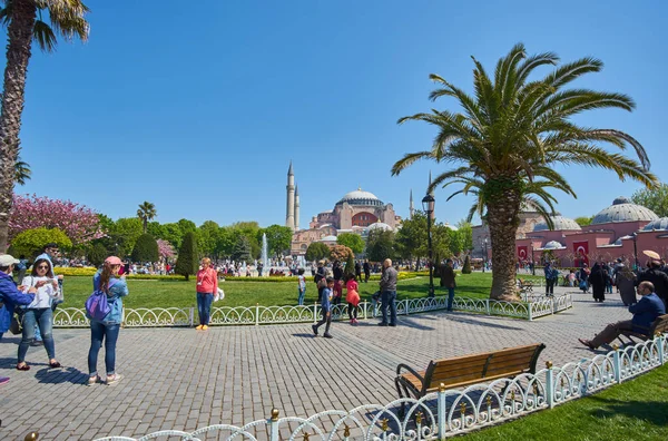 Istanbul Turkey April 2018 Low Aerial View Sultanahmet District Istanbul — Stock Photo, Image