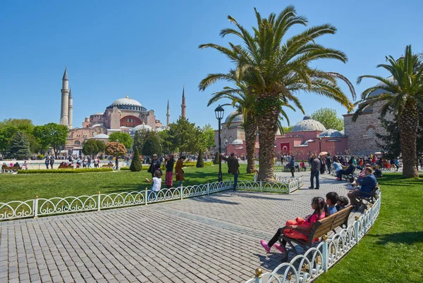 Istanbul Turkey April 2018 Low Aerial View Sultanahmet District Istanbul — Stock Photo, Image