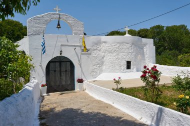 KOS ADASI, GREECE - MAYIS 02, 2018 Yunanistan 'ın Kos Adası sokaklarından görüntü.