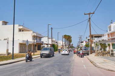 KOS ADASI, GREECE - MAYIS 02, 2018 Yunanistan 'ın Kos Adası sokaklarından görüntü.