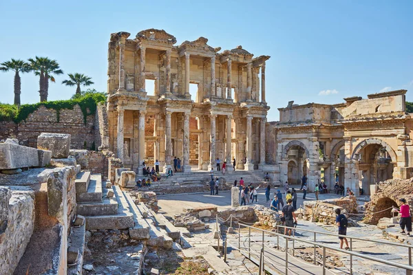 Ephesus Turkey April 2018 Ruïnes Van Bibliotheek Van Cicero Efeze — Stockfoto