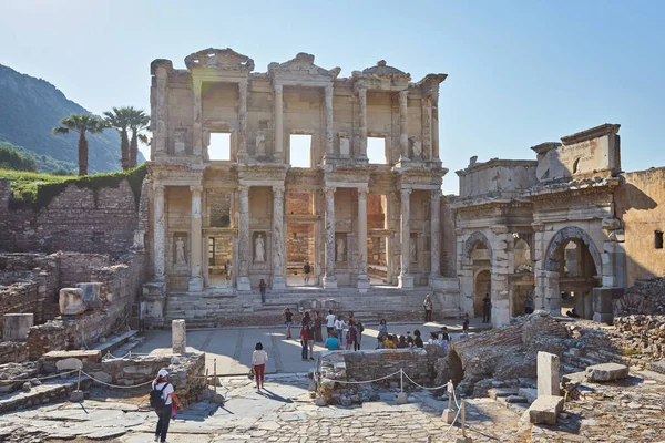 Ephesus Turkey April 2018 Ruïnes Van Bibliotheek Van Cicero Efeze — Stockfoto