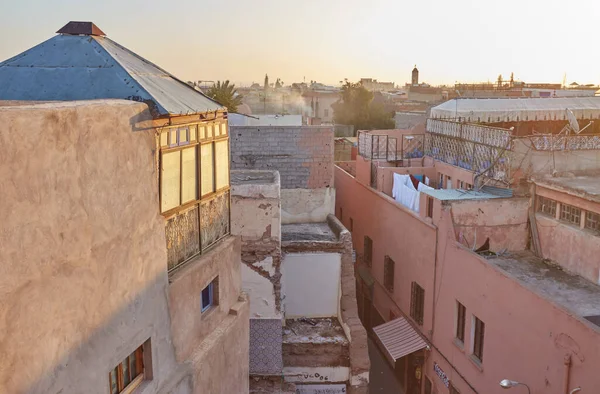 Marrakesh Morocco Φεβρουαρίου 2017 Roofs Marrakech Άποψη Της Παλιάς Πόλης — Φωτογραφία Αρχείου