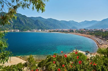 Marmaris Town, Türkiye 'deki Icmeler Sahili manzarası