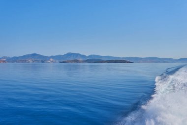 Türkiye 'nin Kos feribotundan Bodrum yakınlarındaki Türk kıyı şeridi