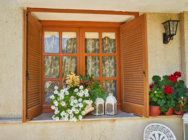 Gyönyörű Közeli Egy Hagyományos Mediterrán Ház — Stock Fotó