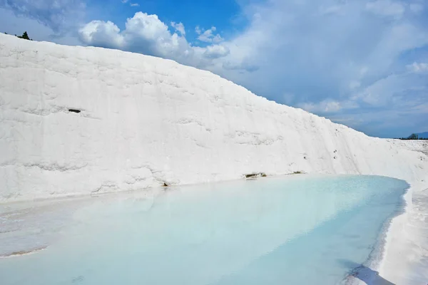 Natural travertine pools and terraces at Pamukkale ,Turkey. Pamukkale, meaning cotton castle in Turkish