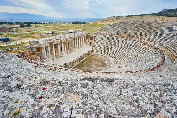 Amphithéâtre Romain Dans Les Ruines Hierapolis Pamukkale Turquie — Photo