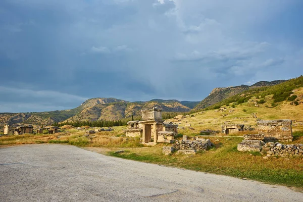Turquie Une Ville Porte Entrée Dans Ancienne Ville Hierapolis Pamukkale — Photo