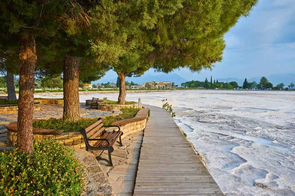 Pamukkale Turkiet Denna Plats Den Mest Besökta Attraktionen Turkiet Och — Stockfoto