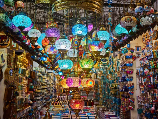 Цветные Мозаичные Лампы Широко Распространенные Турции — стоковое фото