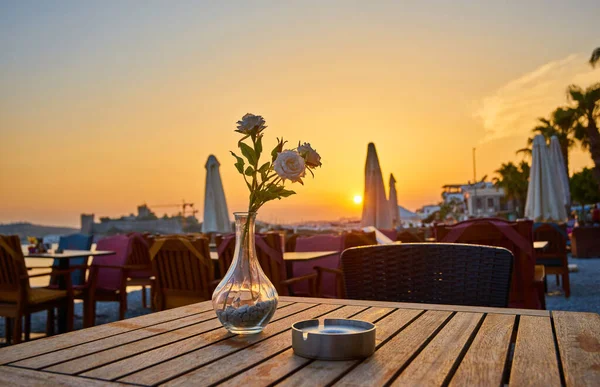 Beach Restaurant Evening Bodrum Turkey — Stock Photo, Image