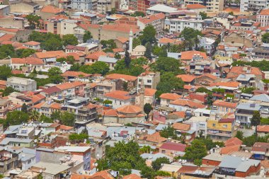 İzmir City 'nin panoramik manzarası. İzmir, Türkiye 'nin üçüncü büyük kentidir..