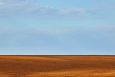 Tarım alanı ve mavi gökyüzünün dokusu.