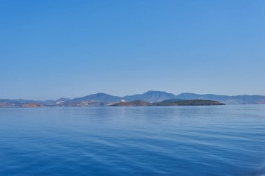 Türkiye 'nin Kos feribotundan Bodrum yakınlarındaki Türk kıyı şeridi