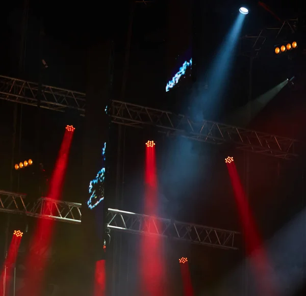 Red spot lights in a music concert