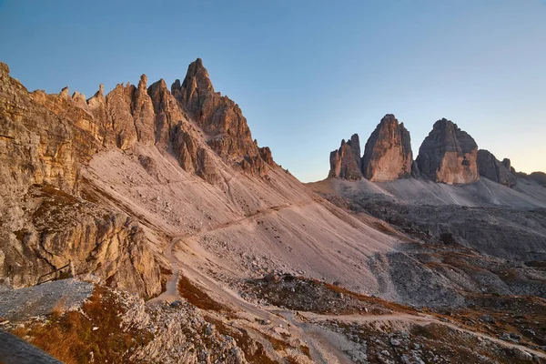 Tre Cime Lavaredo Natten Dolomiterna Italien Europa — Stockfoto