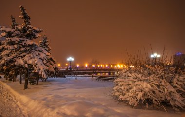 Kış city park Donetsk dekore edilmiştir. Ukrayna
