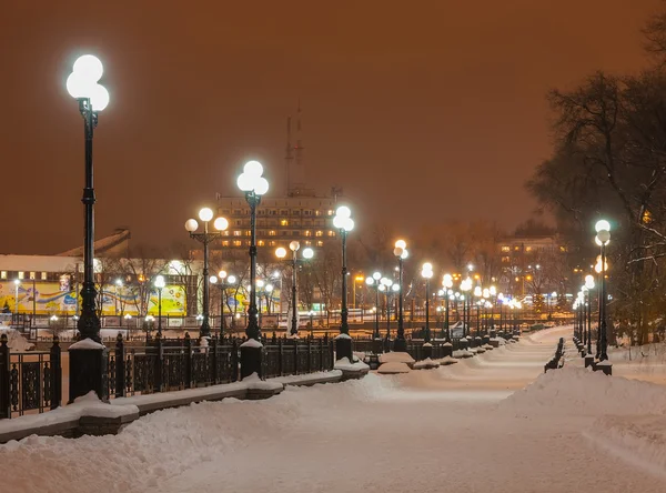 Decorated winter city park in Donetsk. Ukraine — Stock Photo, Image