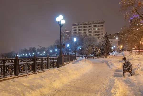 Parque da cidade de inverno decorado em Donetsk. Ucrânia — Fotografia de Stock