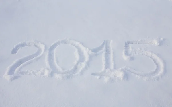 Text draw on snow — Stock Photo, Image