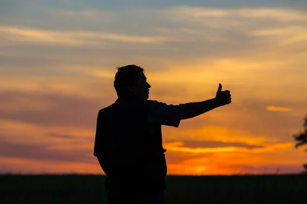 Silhouette of man — Stock Photo, Image