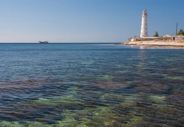 Faro Tarkhankut en la parte occidental de la Crimea — Foto de Stock