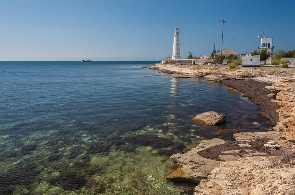 Faro Tarkhankut en la parte occidental de la Crimea — Foto de Stock
