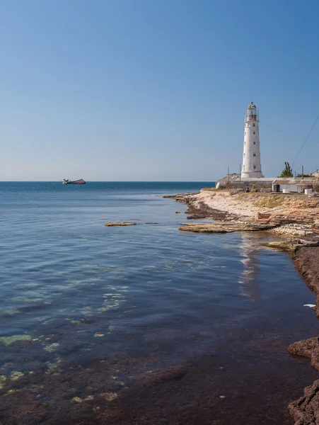 Lighthouse Tarkhankut in the western part of crimea — Stock Photo, Image