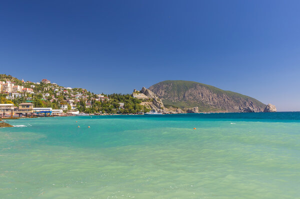 Gurzuf and Ayu Dag mountain. Crimea.