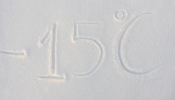 A mínusz tizenöt hó háttér írott szó — Stock Fotó