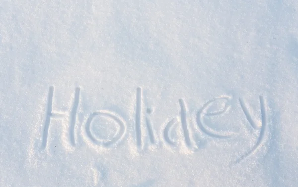 A szó Holiday felhívni a hó — Stock Fotó