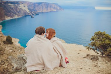 rahatlatıcı, dağ sahil aşık Çift