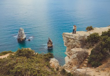rahatlatıcı, dağ sahil aşık Çift