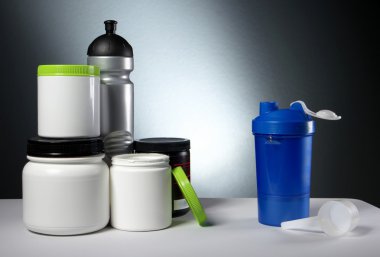 Spor beslenme Supplement kapları ile shaker