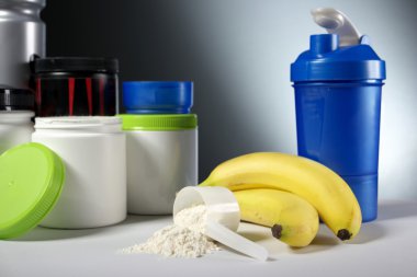 Spor beslenme Supplement kapları ile shaker