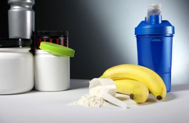 Spor beslenme Supplement kapları ile shaker