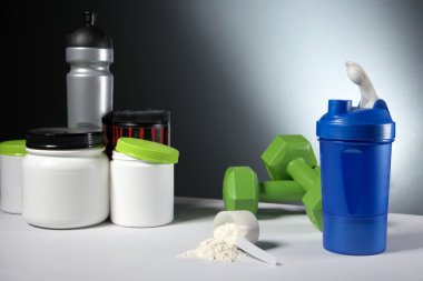 Spor beslenme Supplement kapları ile shaker
