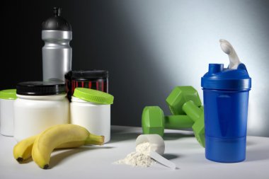 Spor beslenme Supplement kapları ile shaker