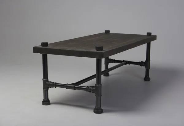 Modern loft wooden table studio shot — Stock Photo, Image