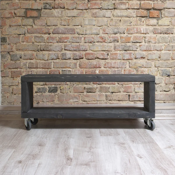 Modern wooden tv unit in the loft interior — Stock Photo, Image