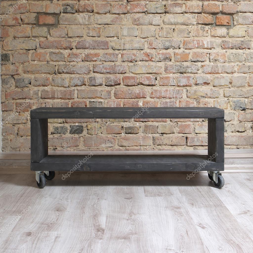 Modern Wooden Tv Unit In The Loft Interior Stock Photo Image By C Dimmushka 108578836